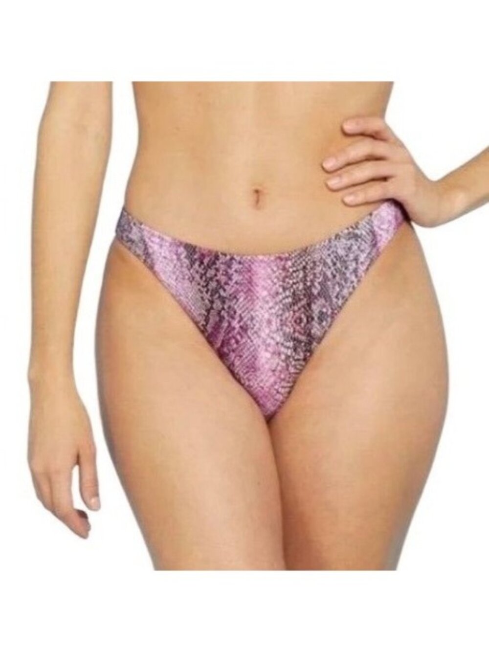Shade & Shore Snake Print High Leg Extra Cheeky Bikini Bottom Bathing Swim XL